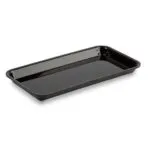 Plat de présentation plexi pour vitrine rectangulaire 280 x 140 x H20 mm Noir smoke – Linum Série 28