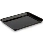 Plat de présentation plexi pour vitrine rectangulaire 280 x 195 x H20 mm Noir smoke – Linum Série 28