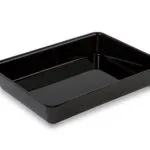 Plat de présentation plexi pour vitrine rectangulaire 380 x 280 x H60 mm Noir smoke – Linum Série 28