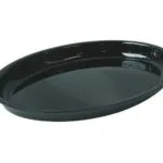Plat de présentation plexi pour vitrine ovale 420 x 280 x H30 mm Noir smoke – Linum Série 28